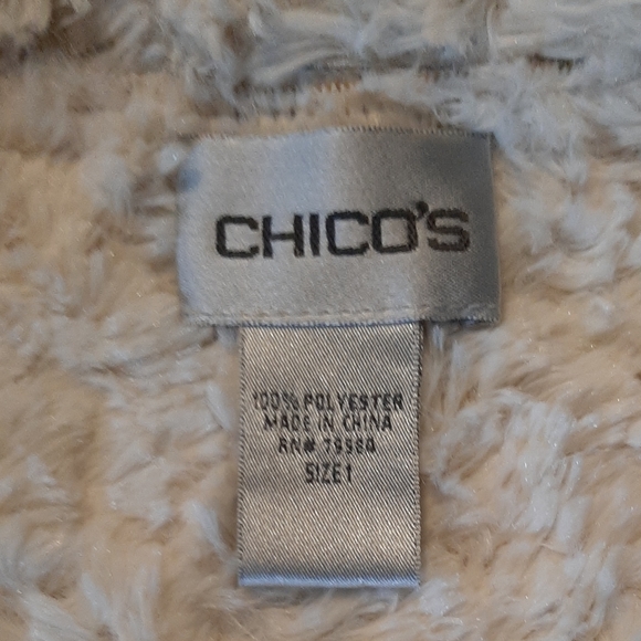 Chico's Women's Jacket Brocade Fuax Fur Fringe - Picture 10 of 15